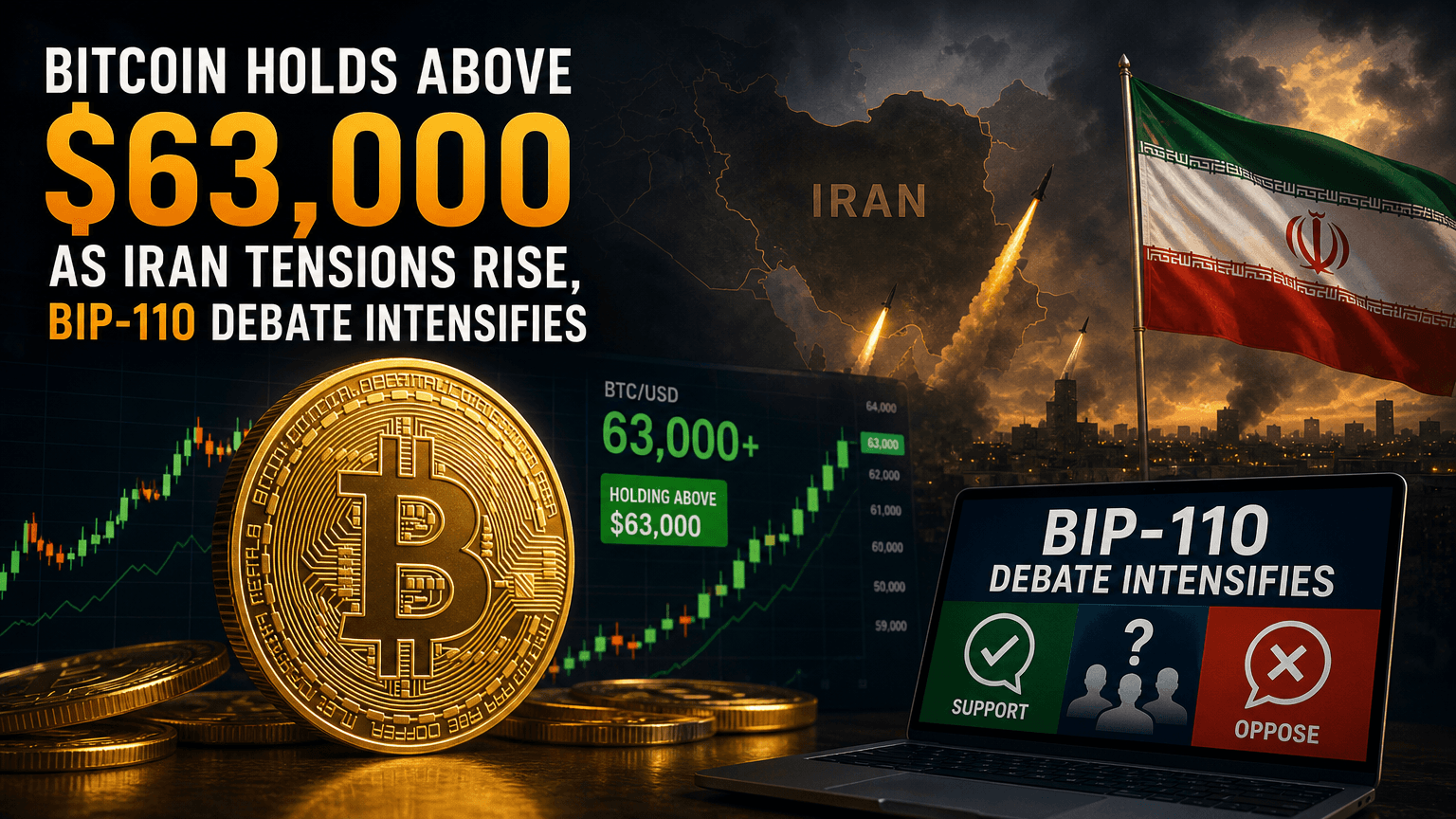 bitcoin-holds-above-63000-as-iran-tensions-rise-bip-110-debate-intensifies